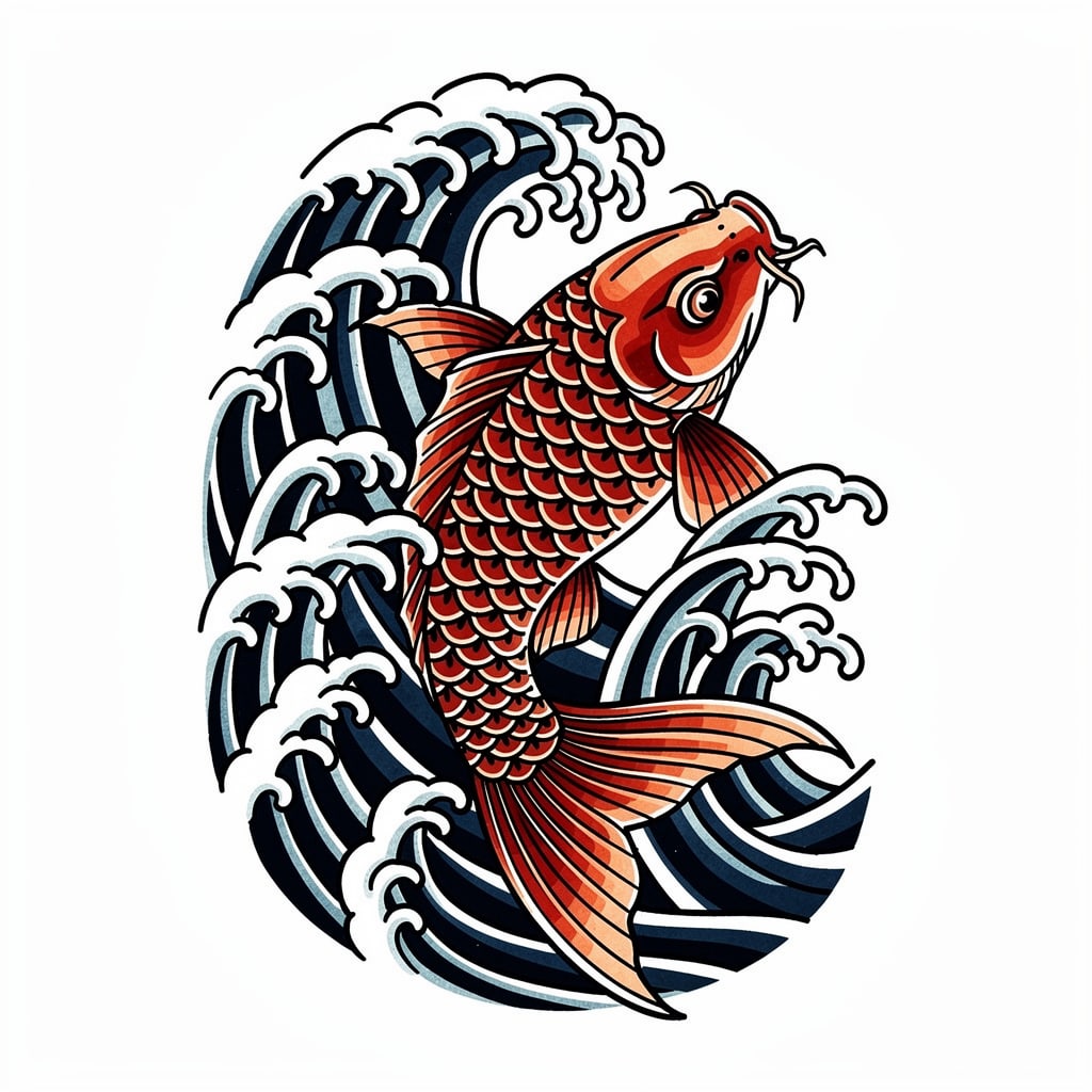 Japanese tattoo design of a koi